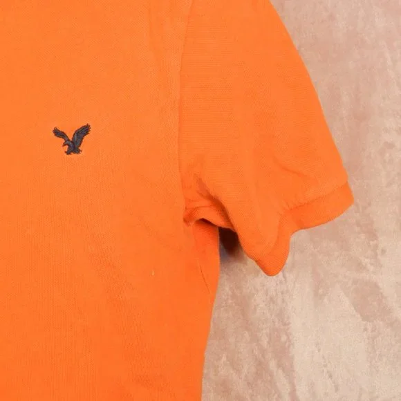 American Eagle Outfitters Mens Orange Short Sleeve Cotton Shirt Size Medium - Picture 3 of 9